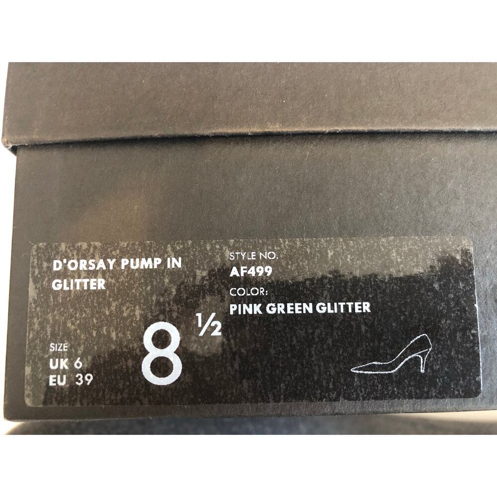 Jcrew D'Orsay Pump Glitter Size 8.5 Pink Green Holographic Wedding Formal Fairy - Picture 6 of 12